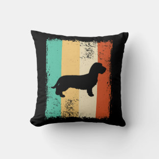 Vintage Retro Dachshund Drahthaar Kissen