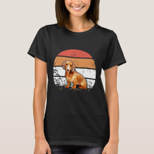 Vintage Retro Dachshund Sonnenuntergang Hunde Lieb T-Shirt
