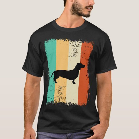 Vintage Retro-Dackel T-Shirt (Vorderseite)