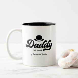 Vintage Retro Daddy Dad Vatertag Benutzerdefiniert Zweifarbige Tasse