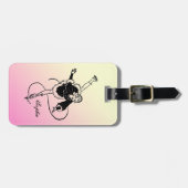 Vintage Retro Dame Figure Skating Personalized Gepäckanhänger (Vorderseite horizontal)