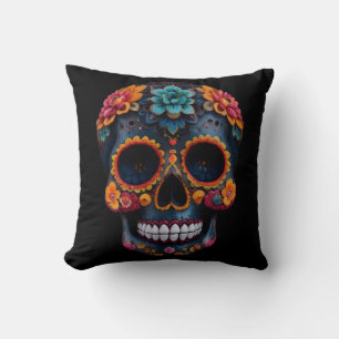 Vintage Retro Dekorativer Totenkopf Zucker Schädel Kissen