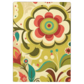 Vintage Retro-Design Blumen hellgrün Klemmbrett (Rückseite)