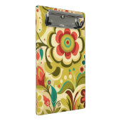 Vintage Retro-Design Blumen hellgrün Mini Klemmbrett (Schrägansicht)