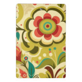Vintage Retro-Design Blumen hellgrün Mini Klemmbrett (Rückseite)