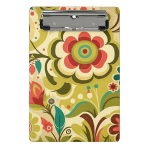 Vintage Retro-Design Blumen hellgrün Mini Klemmbrett