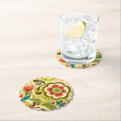 Vintage Retro-Design Blumen hellgrün Untersetzer (Vor Ort)