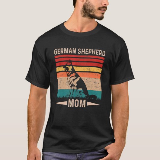 Vintage Retro Deutscher Schäferhund Mutter Muttert T-Shirt (Vorderseite)