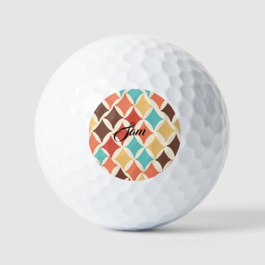 Vintage Retro-Diamantformate Golfball (Vorderseite)