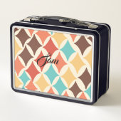 Vintage Retro-Diamantformate Metall Brotdose (Rückseite)