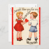 Vintage Retro-"Diktator"-Valentinkarte Feiertagspostkarte (Vorne/Hinten)