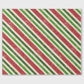 Vintage Retro-Diogonale Weihnachtsstreifen und -st Geschenkpapier (Flach)