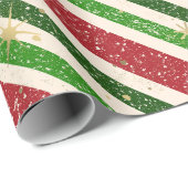 Vintage Retro-Diogonale Weihnachtsstreifen und -st Geschenkpapier (Rolleneckpunkt)