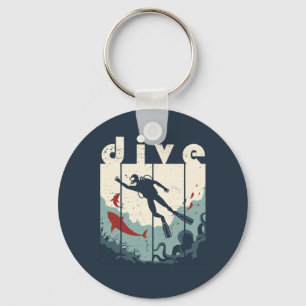 Vintage Retro Dive Scuba Diving Diver Schlüsselanhänger