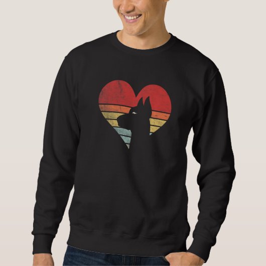 Vintage Retro Doberman Heart Silhouette Valentine' Sweatshirt (Vorderseite)