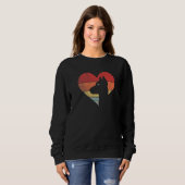 Vintage Retro Doberman Heart Silhouette Valentine' Sweatshirt (Vorne ganz)