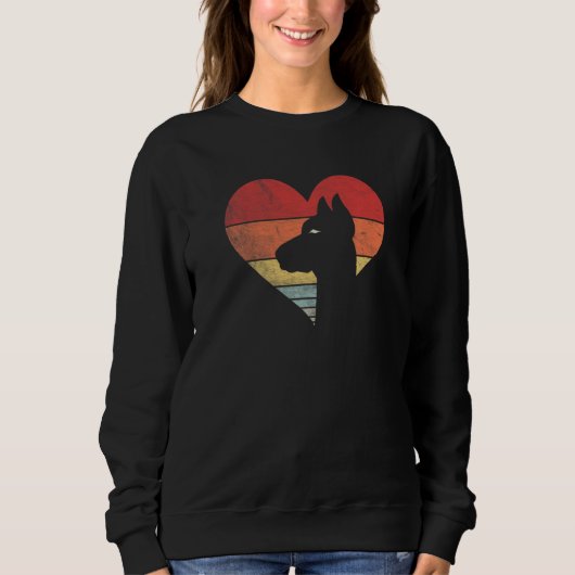 Vintage Retro Doberman Heart Silhouette Valentine' Sweatshirt (Vorderseite)