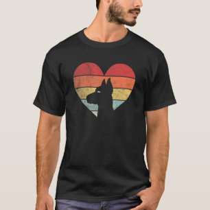 Vintage Retro Dobermann Herz Silhouette Valentinst T-Shirt