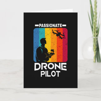 Vintage Retro-Dronen-Flyer für leidenschaftliche D Karte