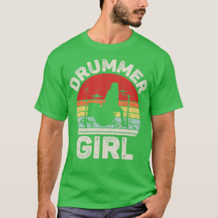 Vintage Retro Drummer Girl Drummer Geschenke T-Shirt