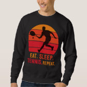 Vintage Retro Eat Sleep Tennis Repeat Sweatshirt (Vorderseite)