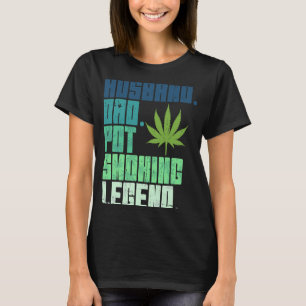 Vintage Retro Ehemann Vater Kiffer Weed Legende T-Shirt