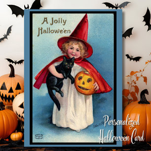 Vintage Retro Ein fröhliches Halloween Personalisi Feiertagskarte