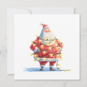 Vintage Retro einfacher Weihnachtsbaum Santa Claus Feiertagskarte