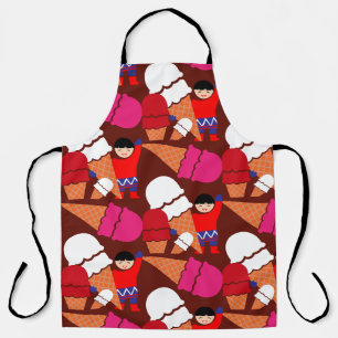 Vintage Retro Eiscreme-Kunst Schürze