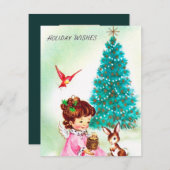 Vintage Retro-Engel-Message-Karte Feiertagskarte (Vorne/Hinten)