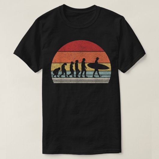 Vintage Retro-Evolution des Surfgeschenks T-Shirt (Design vorne)