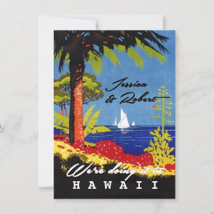 Vintage Retro Exotische Insel-Hochzeitseinladung Einladung