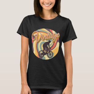 VINTAGE RETRO FAHRRADFAHREN IN BUNTER DREHUNG T-Shirt
