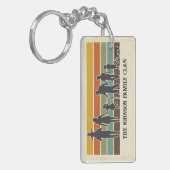 Vintage Retro Familien Trek Silhouette Benutzerdef Schlüsselanhänger (Vorderseite links)