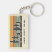 Vintage Retro Familien Trek Silhouette Benutzerdef Schlüsselanhänger (Rückseite)