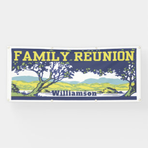 Vintage Retro Familienstammbaum-Wiedersehen-Treffe Banner