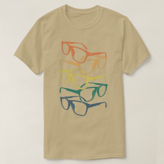 Vintage Retro-Farbblockbrille T-Shirt (Design vorne)