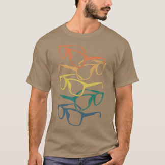 Vintage Retro-Farbblockbrille T-Shirt
