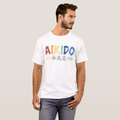 Vintage Retro-Farben Aikido T - Shirt (Vorne ganz)