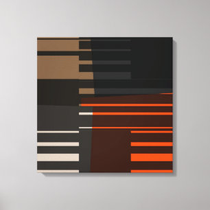 Vintage Retro Farbenfrohe Streifen Art Muster Lein Leinwanddruck