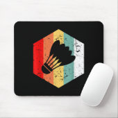 Vintage Retro Federball Lustiges Badminton-Geschen Mousepad (Mit Mouse)