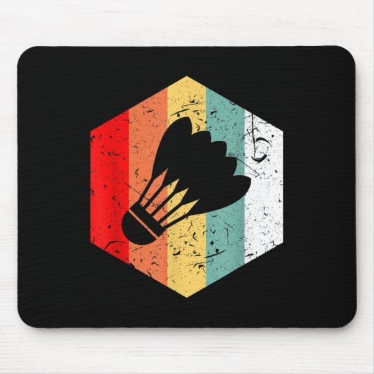 Vintage Retro Federball Lustiges Badminton-Geschen Mousepad (Vorne)