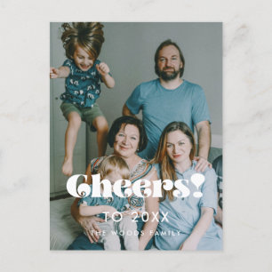 Vintage Retro-Feier zum Neujahrsfest 2025 Postkarte