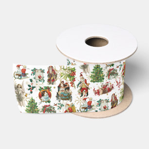 Vintage Retro Festives Weihnachtsfest Satinband