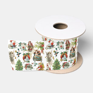 Vintage Retro Festives Weihnachtsfest Satinband