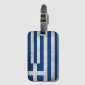 Vintage retro Flag of Greece Gepäckanhänger (Vorderseite Vertikal)