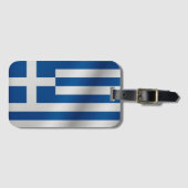 Vintage retro Flag of Greece Gepäckanhänger (Vorderseite (Horizontal))