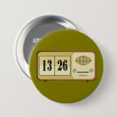 Vintage Retro Flip Clock Radio Button (Vorne & Hinten)