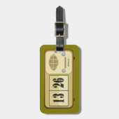 Vintage Retro Flip Clock Radio Gepäckanhänger (Vorderseite vertikal)