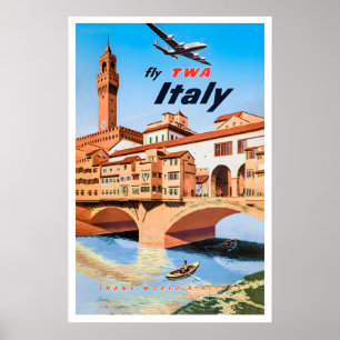 Vintage Retro Florenz Toskana Italien Weltreise Poster